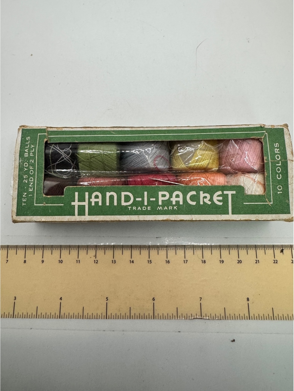 Vintage Hand-I-Packet Mercerized Mending Cotton Thread Set - 10 Colors